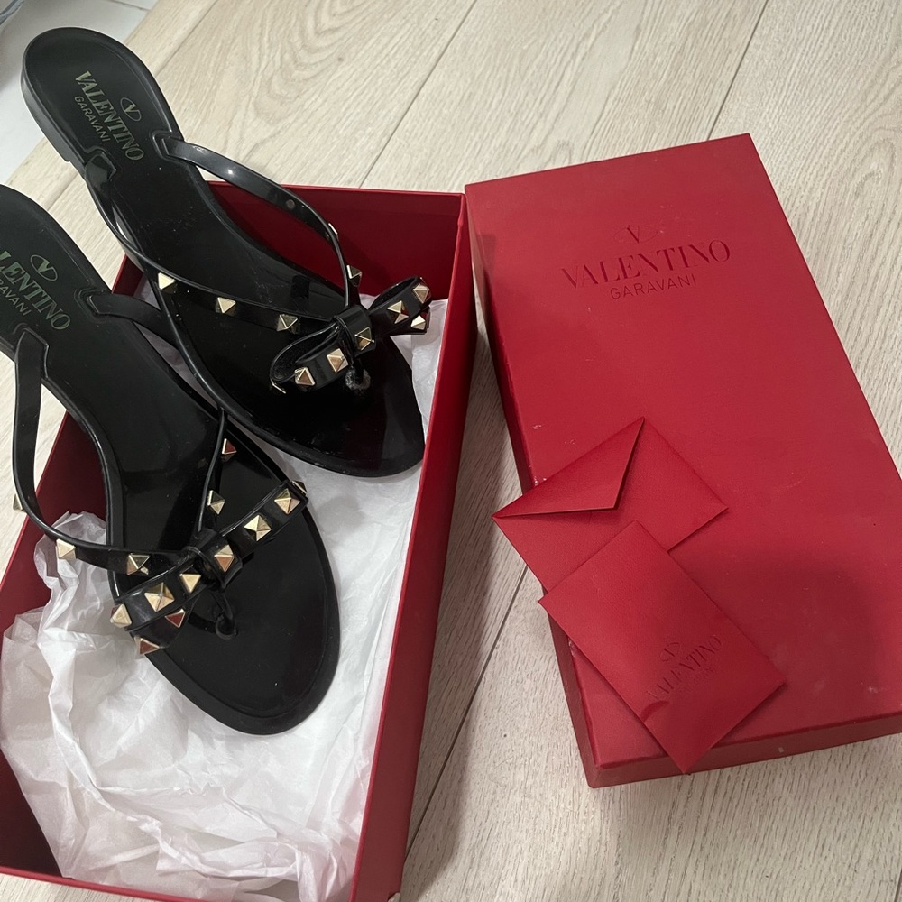 Black Valentino Sandals rock studs  used